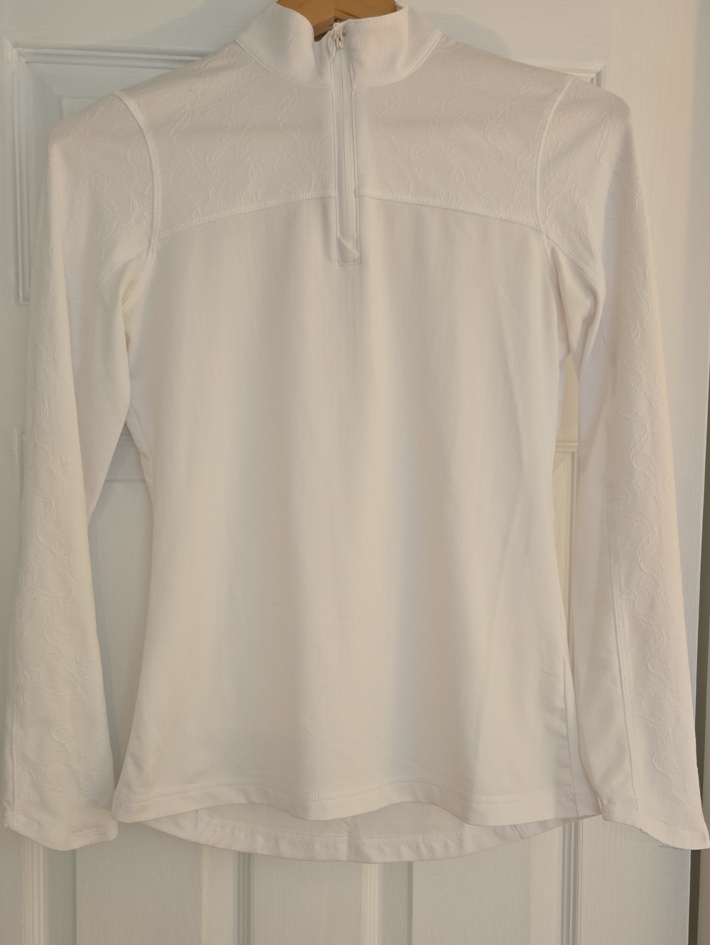 New Callaway White Women's Golf Tennis Quarter-Zip Weather Series Top